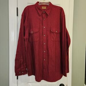 St. John's Bay Men's XL Red Chamois Button‎ Down Shirt Vintage